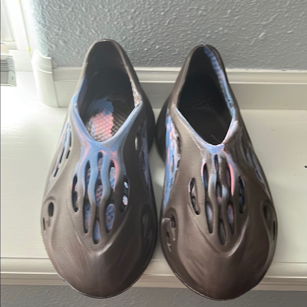 Brown and Blue Slip-On Shoes